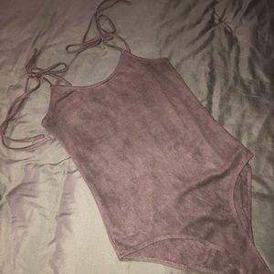 PacSun - Purple Faux Suede Bodysuit